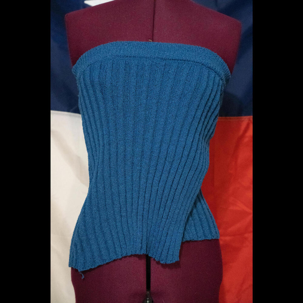 Blue Knit Small Layered Skirt/Top